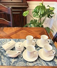 Pier 1 Coffee Or Tea Mug Sets of 4 With Creamier , Butter And Sugar Dish picture