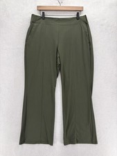 Athleta Cosmic Kick Flare Pants Womens 16 Green Stretch Pull On Pockets Travel picture