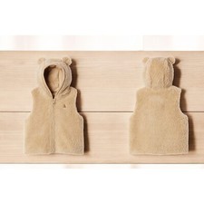 Baby Gap Baby Sherpa Bear Vest,Travertine Brown,Various🧸 picture