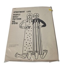 Vintage 1976 Apartment Life People Quilt Pattern 01016 Folk Art Doll Sewing picture