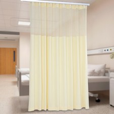 Beige Room Divider Curtain 15 × 8 Ft Semi-Shading with 29 Hooks picture
