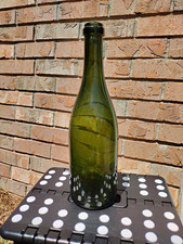 Antique 1800s Hand Blown Olive Green Wine Bottle (Applied Lip Pontil 12.5
