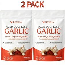 2-Pack Resilia Odorless Garlic for Heart & Circulation,60 Softgels picture