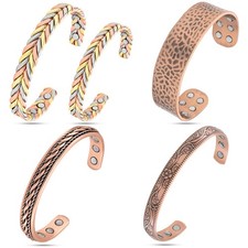 MagnetRX Pure Copper Magnetic Therapy Bracelet Arthritis Pain Relief Cuff Bangle picture