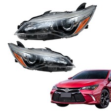 For 2015-2017 Toyota Camry LE SE Halogen Headlamp Black Headlight Set picture