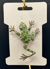 Vintage Frog Green Crystal Brooch (Rhinestone) picture