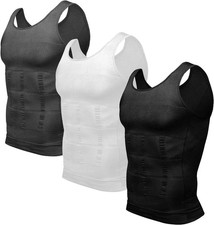 Men3-1 Pack Body Shaper Slimming Belly Vest Compression Shirt Tank Tops Shapewea picture