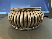Priscilla Apache Navajo Sterling Ribbed Cuff Bracelet PA Signed (Just under 75g) picture