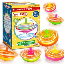 50Pcs Kid's Light Up Spinning Tops Set, LED Flashing Tops Party Favors picture