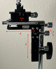 Narishige M-3333 thin 4 axes XYZ coarse +X fine micromanipulator W magnetic base picture