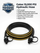 Gates 10,000 PSI Heavy Duty Hydraulic Hose 3/8” CH604 Male Coupler Enerpac CD411 picture