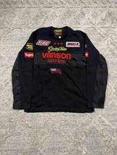 SUPREME VANSON LEATHER BLACK L / S TOP  picture