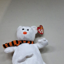 Ty Beanie Babies Quivers White Bear Halloween Plush, Retired Vintage 2002 picture