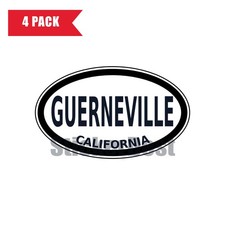 California Guerneville Oval Sticker 4 Pack 3x2 Inch picture