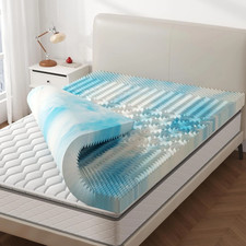 5-Zone Support Comfy Memory Foam Mattress Topper,Cooling Gel Infused,Pain Relief picture