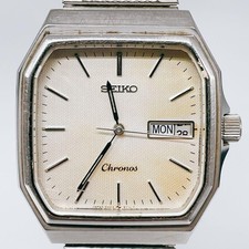 Vintage Seiko Chronos 5H23-5100 Silver Quartz Men’s Watch From JP Tested picture