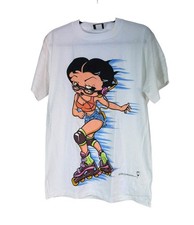 Vintage 1994 Betty Boop Rollerblading Double Sided Shirt 100% Cotton Y2K Size M  picture