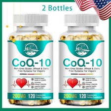 CoQ 10 Coenzyme Q10 Softgels 200mg, 240 Capsules - Vegetarian Non-GMO ubiquinone picture