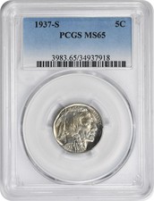 1937-S Buffalo Nickel MS65 PCGS picture