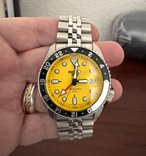 Seiko 5 Sports SSK017 Automatic GMT Yellow Dial 42.5mm Steel Bracelet 100m picture