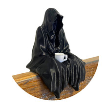 Sitting Hooded Ghost Figurine Suriel ACOTAR Inspired Statue, Spooky Home Accent picture
