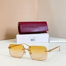 Gucci GG2731 Rimless Square Sunglasses Gold Yellow Gradient 59-15-145MM NEW CASE picture