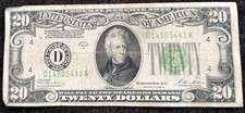 1928-B $20 Federal Reserve Note Cleveland Gold Clause Fr 2052-D Woods Mellon picture