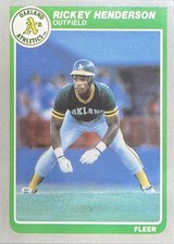 1985 Fleer - Rickey Henderson #425 Oakland Athletics NM-MINT *  * picture