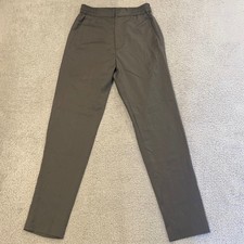 COS 100% Wool Trouser Womens 30R Gray Elastic Waist Slim Tapered Pant Drawstring picture