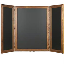 Excello 40 In. X 60 In. Wooden Wall Mounted Folding Chalkboard, Brown picture