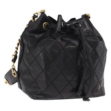 CHANEL Matelasse Chain Shoulder Bag Patent Leather Black Gold CC Auth bs37475 picture