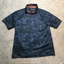 Walter Hagen Camo Polo Shirt Mens MED M DK Blue 11 Majors Golf Performance NWT picture