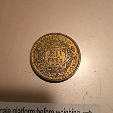 1952 (1371) 50 Francs Morocco Aluminium bronze Coin (Mohammed V) picture