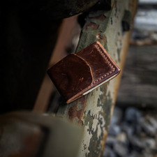 Leather Cash Wallet, Hand Stitched Slim Minimalist Front Pocket EDC Wallet picture