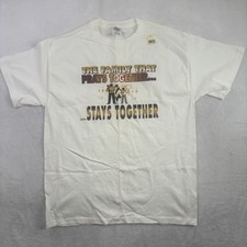 VTG Family That Prays Together Stays Together White Ss Graphic Shirt Men's L NWT picture