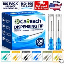 100 Pack Needle With Caps Luer Lock Sterile 23 Gauge 16 18G 20 21G 22 25G 27G 30 picture