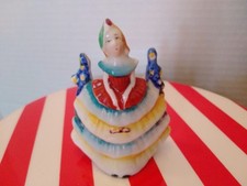 Vintage Lady Victorian Ruffled Layer Dress Singing Figurine apprx 2.75