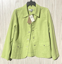 NWT~ COLDWATER CREEK Size 10 Misses Green Long Sleeve Jacket *Retail $69.50* picture