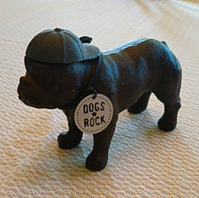 Dogs Rock English Bulldog Dog Figurine Wearing Cap with 