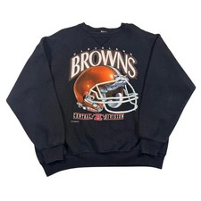 Vintage Cleveland Browns Football 90s NFL Black Sweatshirt Crewneck  KH18052 picture
