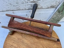 Vintage Rustic Wooden Winder with Brass Wire Or For rope Or Fishing Primitive picture