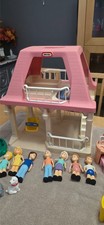 Vintage Little Tikes Grandma's Cottage Pink Roof Dollhouse Grandparents House picture
