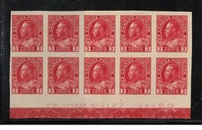 Canada #138 Extra Fine Mint Plate #137 Lathework D Block Of Ten picture