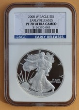 2008 W AMERICAN SILVER EAGLE NGC PF70 ULTRA CAMEO EARLY RELEASES (FREE SHIPPING) picture