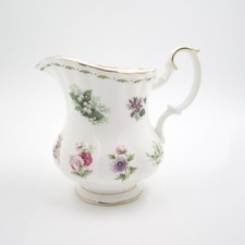 Vtg 1984 Royal Albert Flower of the Month Series Bone China Creamer Floral Trim picture