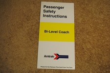 Old 1995 Amtrak Passenger Safety Instructions Bi-Level Coach picture