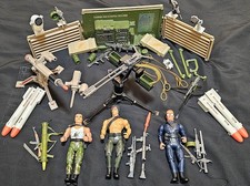 Vintage 1985 Rambo Action Figures Lot + Savage Strike HQ Parts & Weapons Set picture
