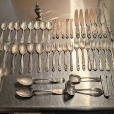 52 Pieces Sterling Silverware Mixed Lot Incl Georg Jensen 'Acorn' SterlingSilver picture