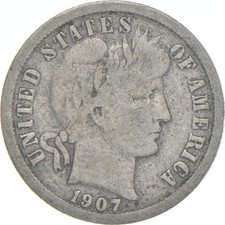 1907-O Barber Dime 90% Silver Average Circ picture
