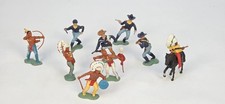 Vintage Britains Herald & Crescent Plastic Cowboys Indians Figures Wild West Lot picture